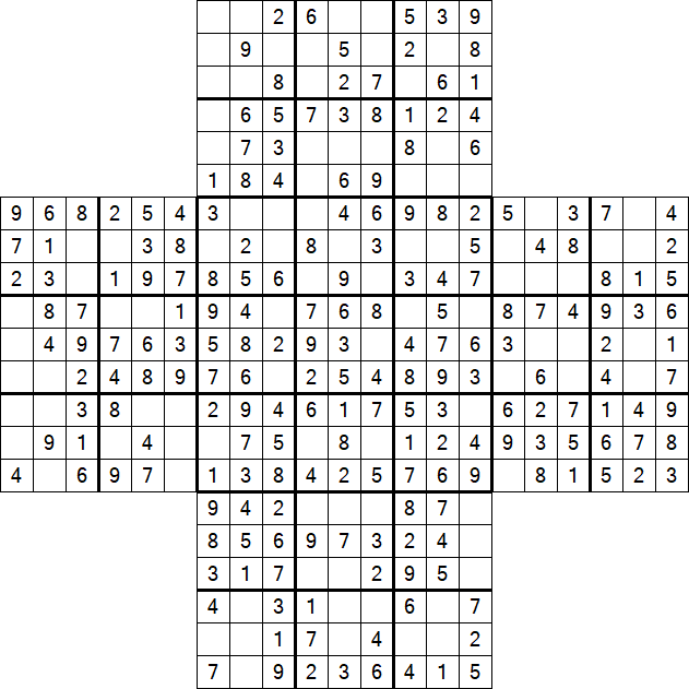 Cross Sudoku - Easy