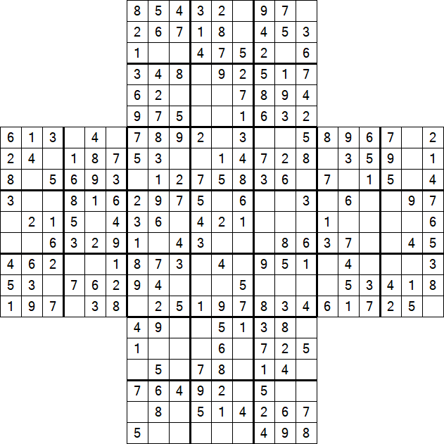 Cross Sudoku - Easy