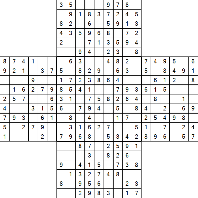 Cross Sudoku - Easy