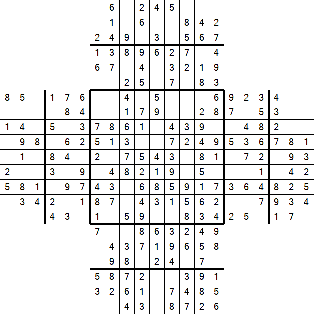 Cross Sudoku - Easy
