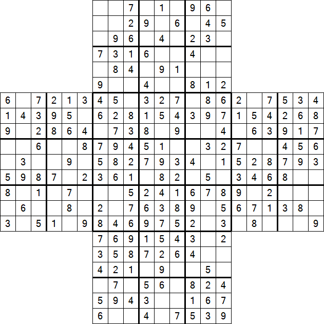Cross Sudoku - Easy