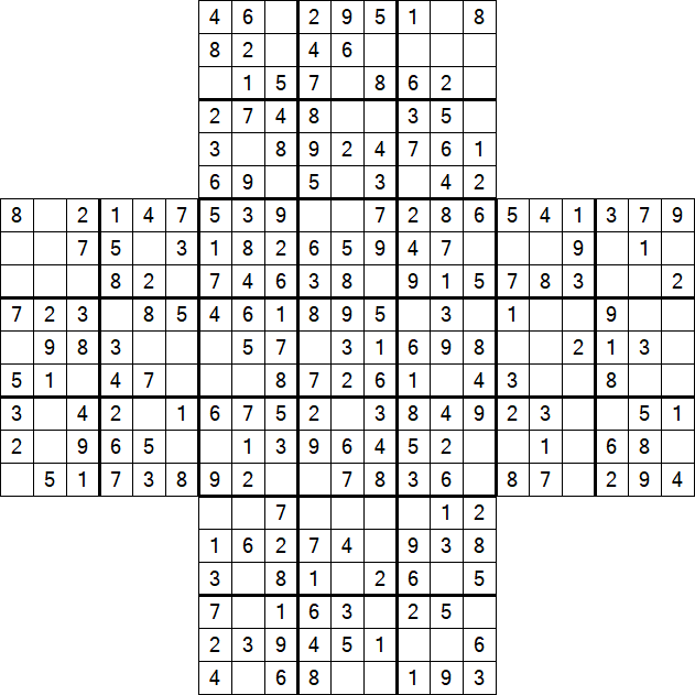 Cross Sudoku - Easy