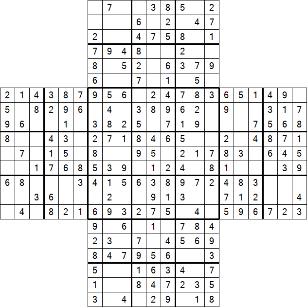 Cross Sudoku - Easy