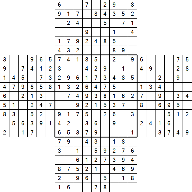 Cross Sudoku - Easy