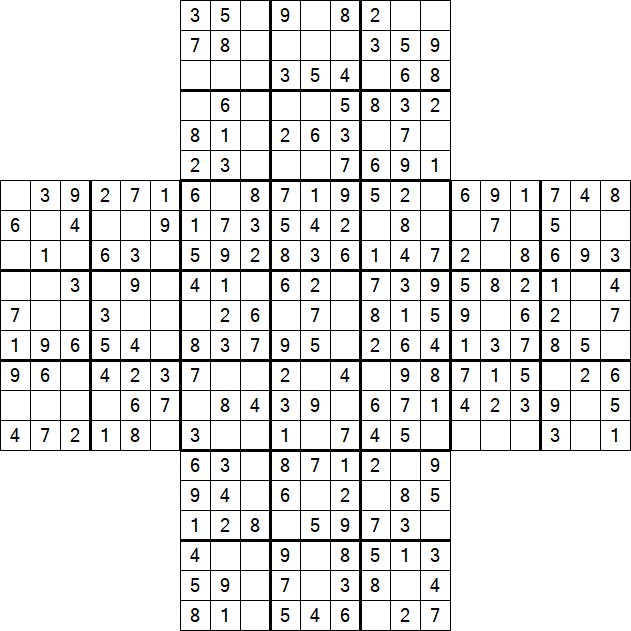 Cross Sudoku - Easy