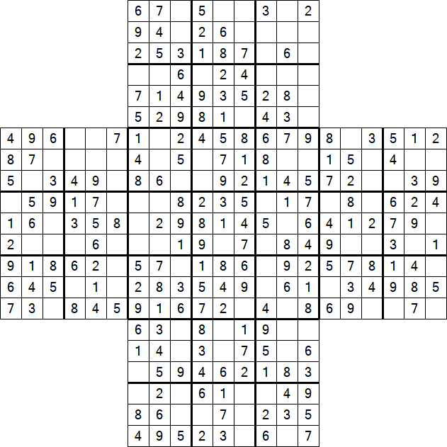 Cross Sudoku - Easy
