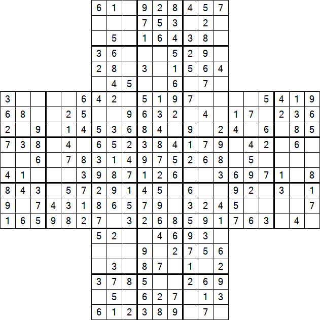 Cross Sudoku - Einfach