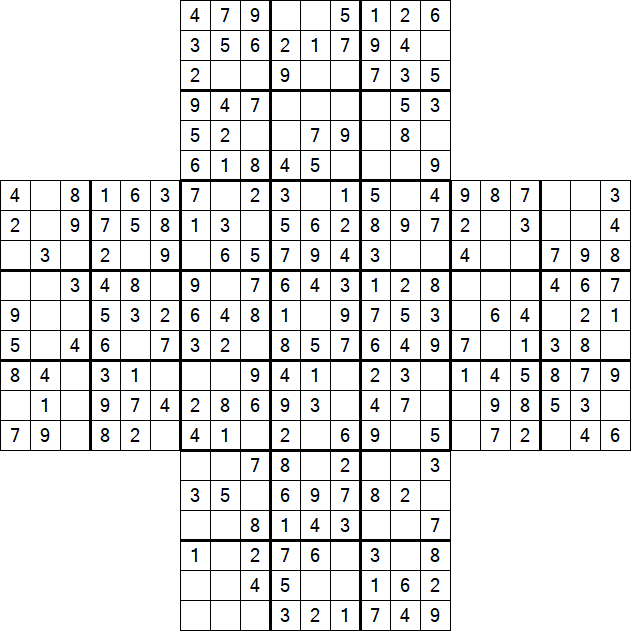 Cross Sudoku - Easy