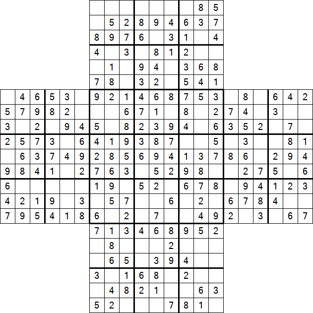 Cross Sudoku - Easy
