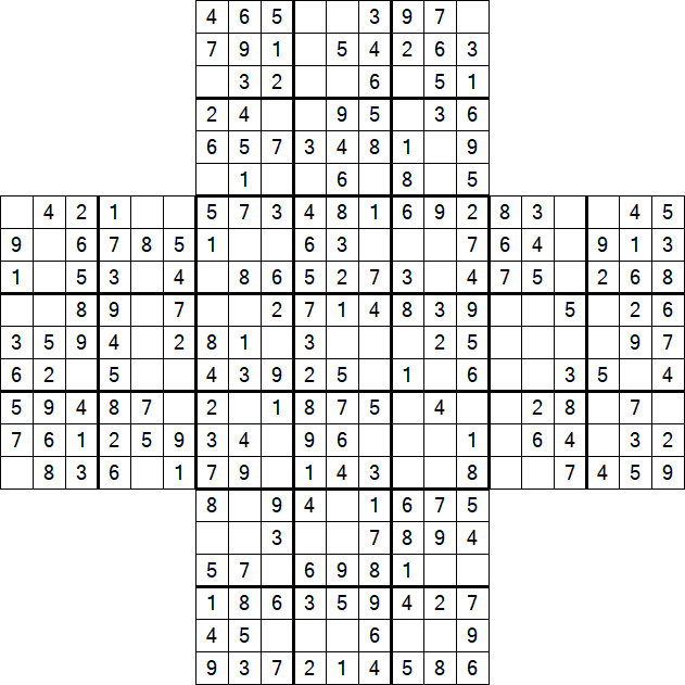 Cross Sudoku - Easy