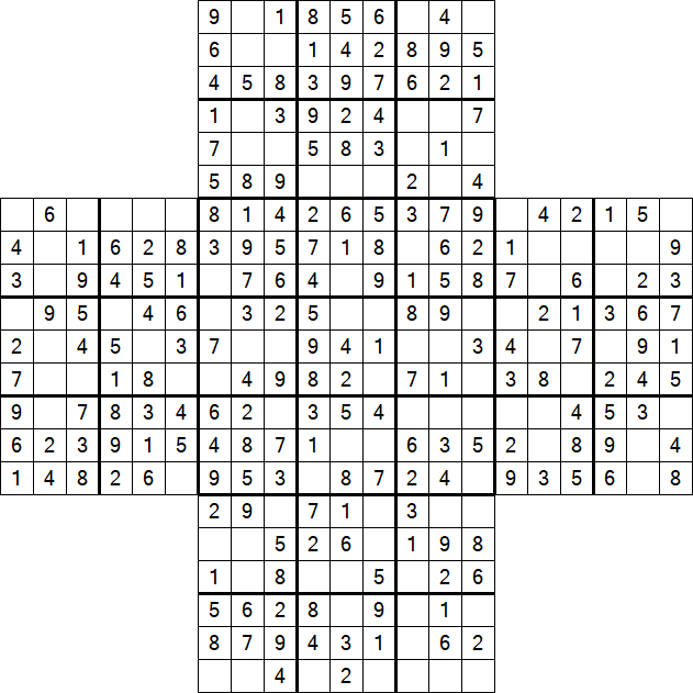 Cross Sudoku - Easy