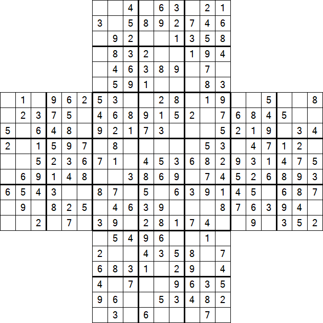 Cross Sudoku - Einfach