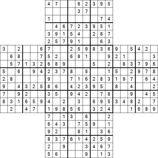 Cross Sudoku - Einfach