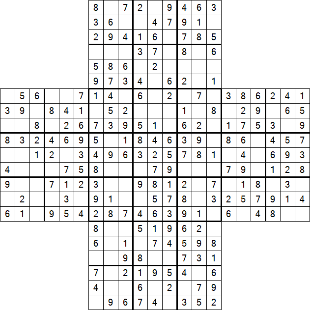 Cross Sudoku - Einfach