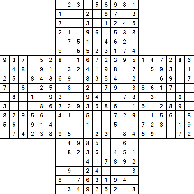 Cross Sudoku - Einfach