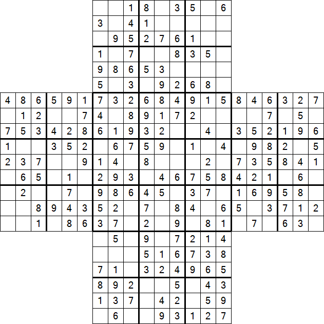 Cross Sudoku - Einfach