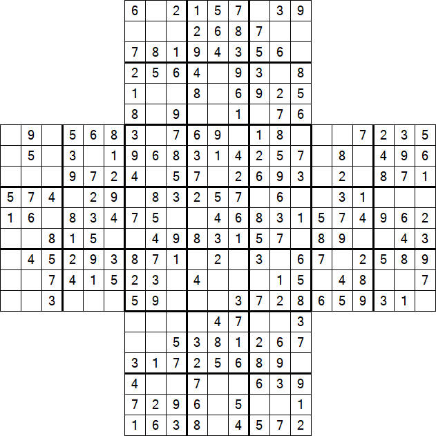 Cross Sudoku - Einfach