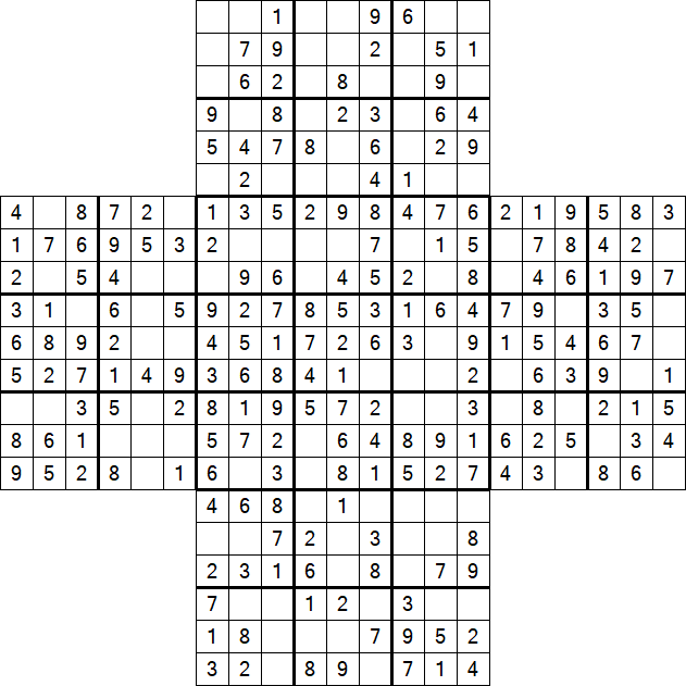 Cross Sudoku - Einfach