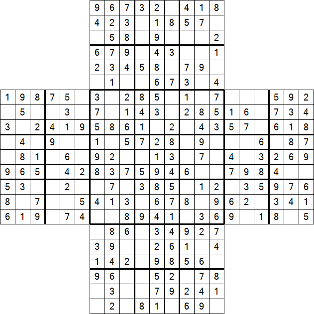 Cross Sudoku - Easy