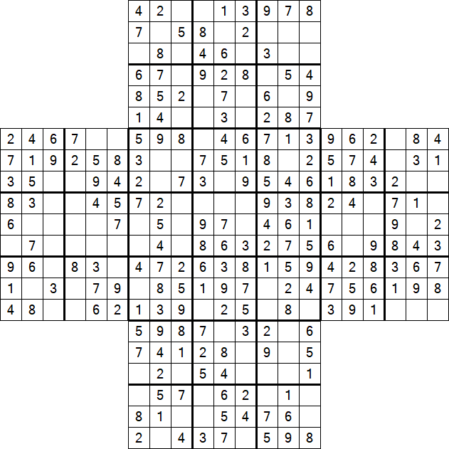 Cross Sudoku - Easy