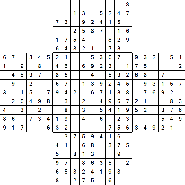Cross Sudoku - Einfach