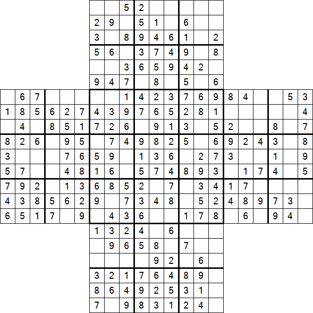 Cross Sudoku - Einfach