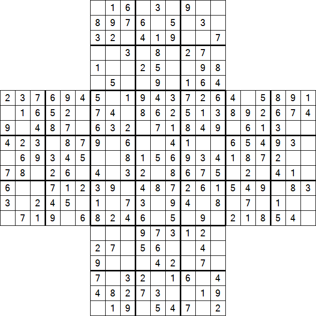 Cross Sudoku - Einfach