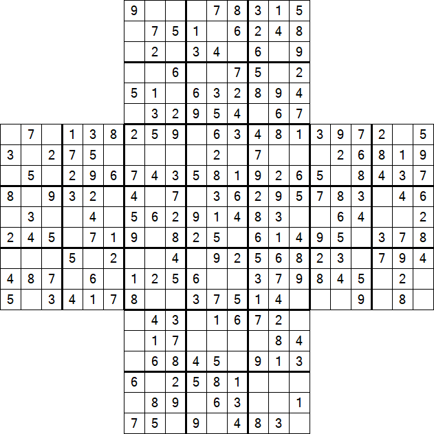 Cross Sudoku - Easy