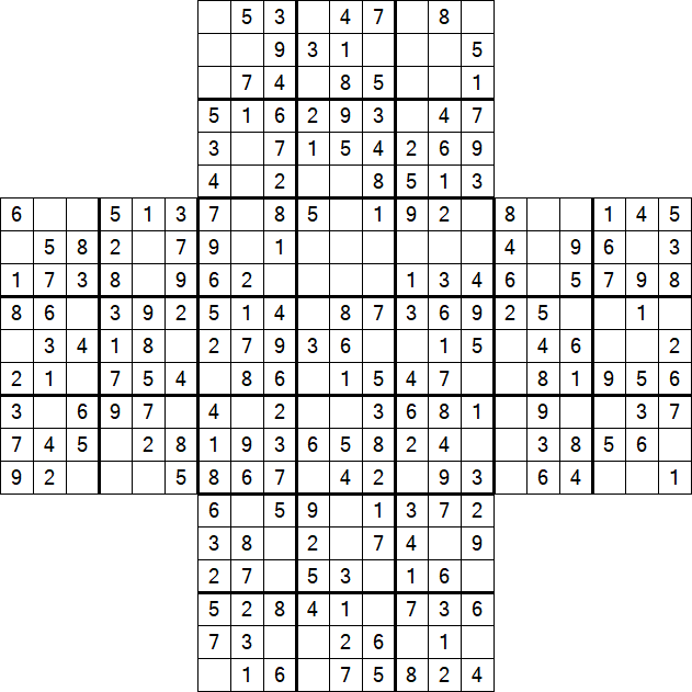 Cross Sudoku - Einfach