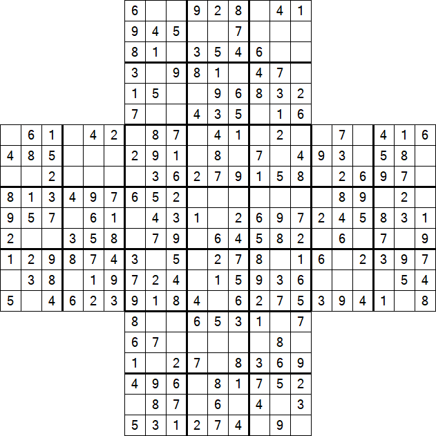 Cross Sudoku - Easy