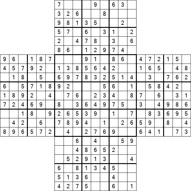 Cross Sudoku - Easy