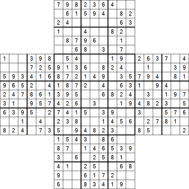 Cross Sudoku - Fácil