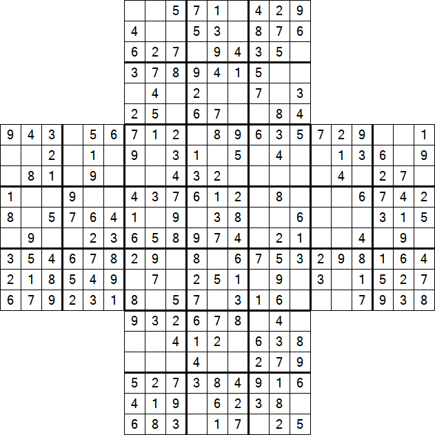 Cross Sudoku - Fácil