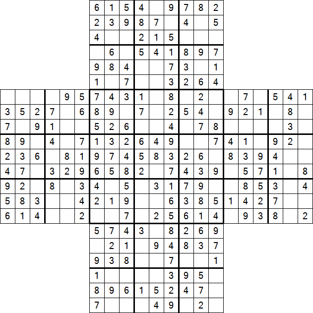 Cross Sudoku - Easy