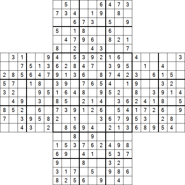 Cross Sudoku - Easy