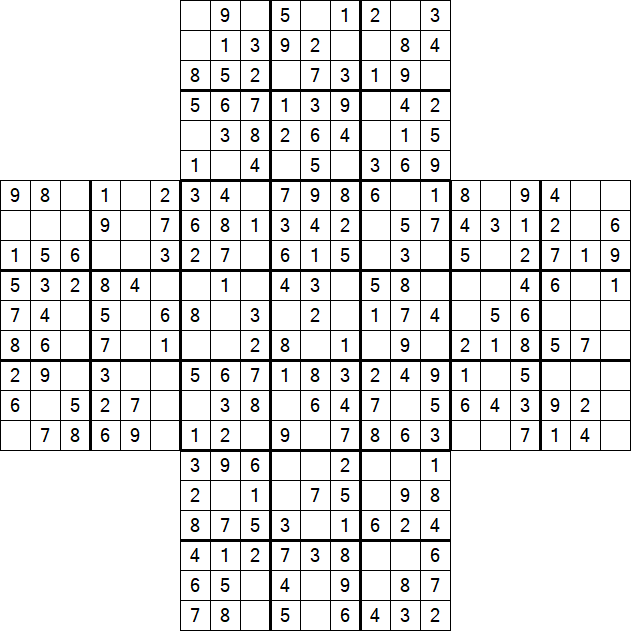 Cross Sudoku - Easy