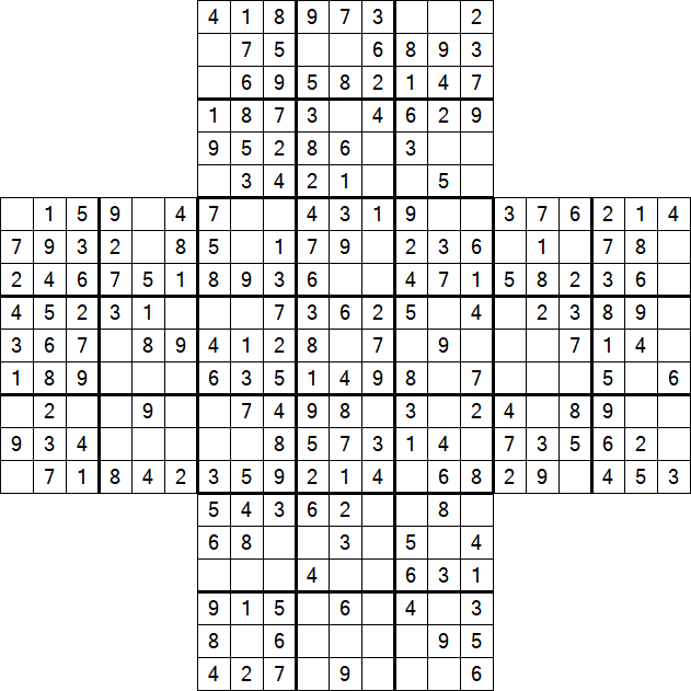 Cross Sudoku - Einfach