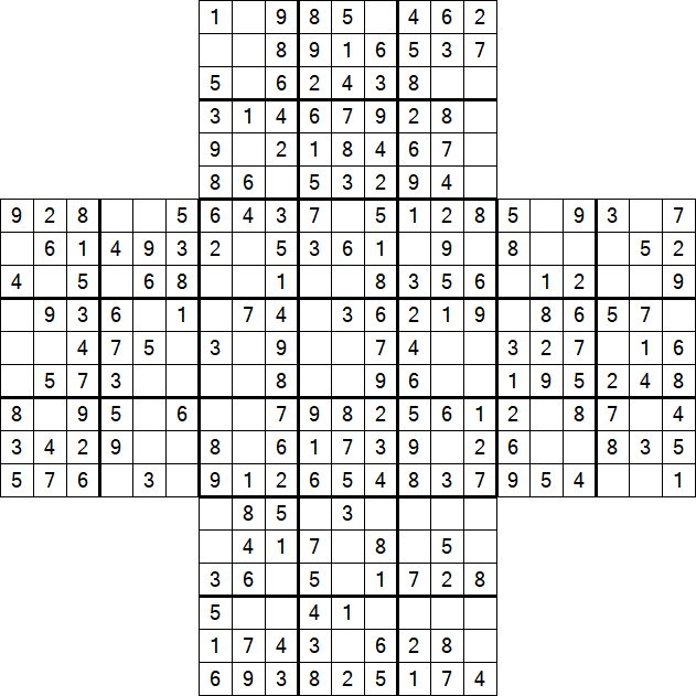 Cross Sudoku - Einfach