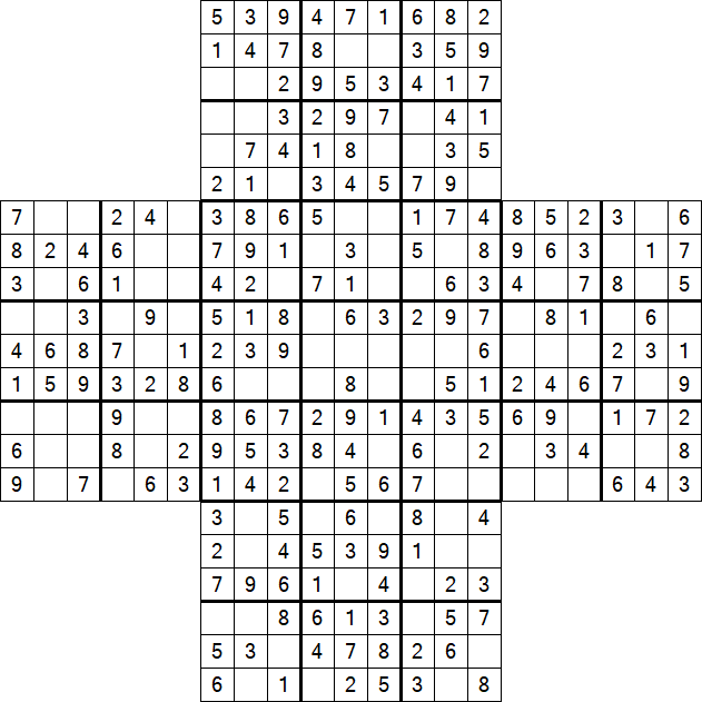 Cross Sudoku - Einfach