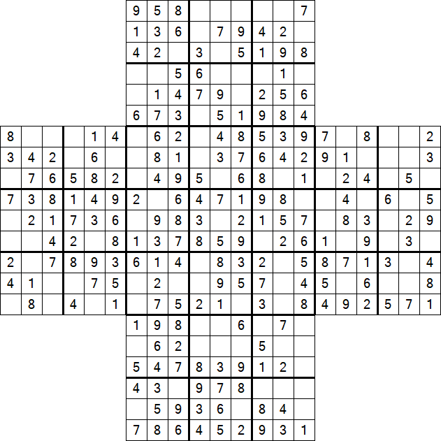 Cross Sudoku - Fácil