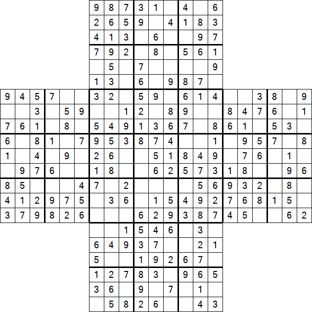 Cross Sudoku - Fácil