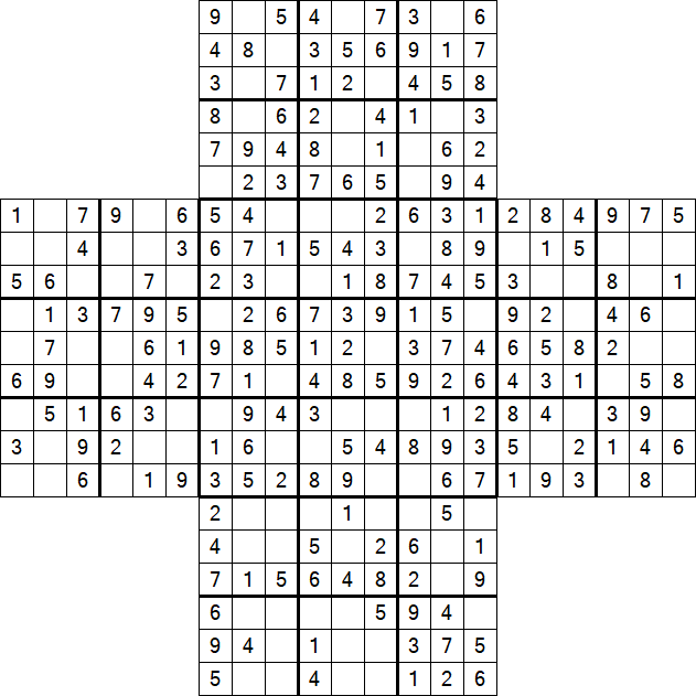 Cross Sudoku - Easy