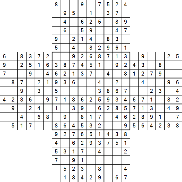 Cross Sudoku - Easy