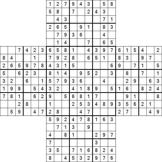 Cross Sudoku - Easy