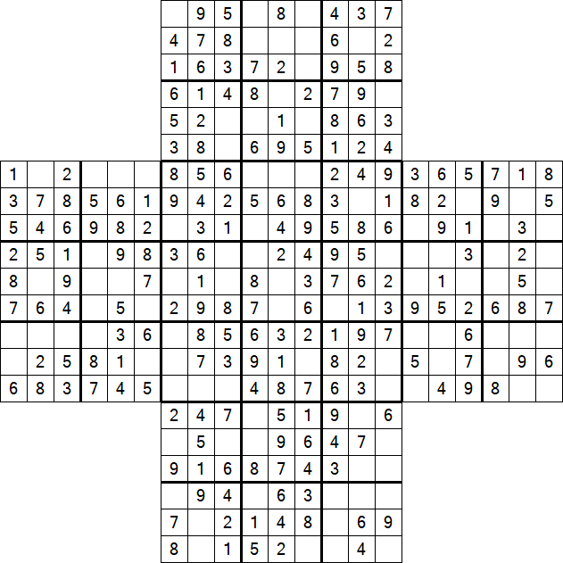 Cross Sudoku - Einfach