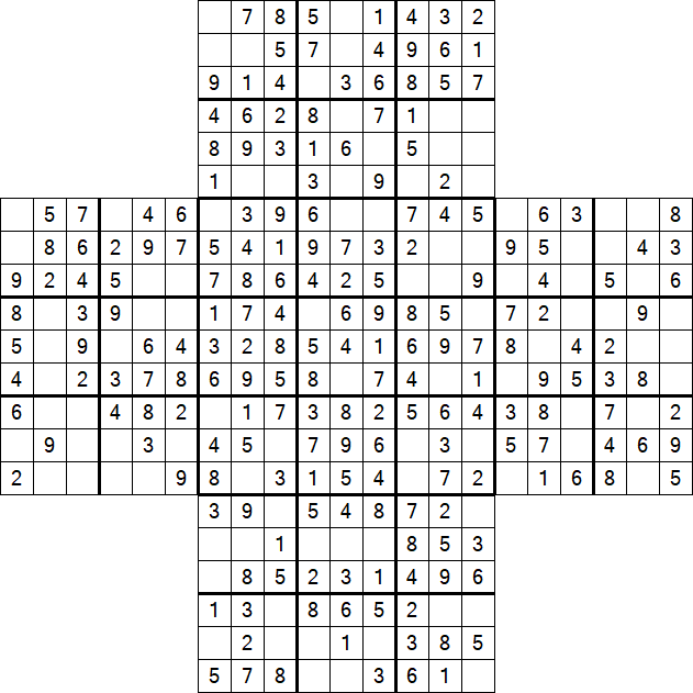 Cross Sudoku - Einfach