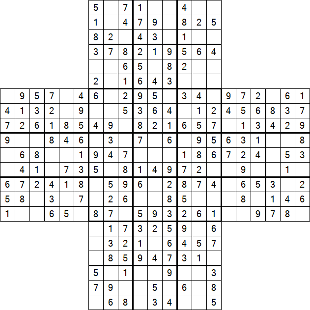 Cross Sudoku - Einfach