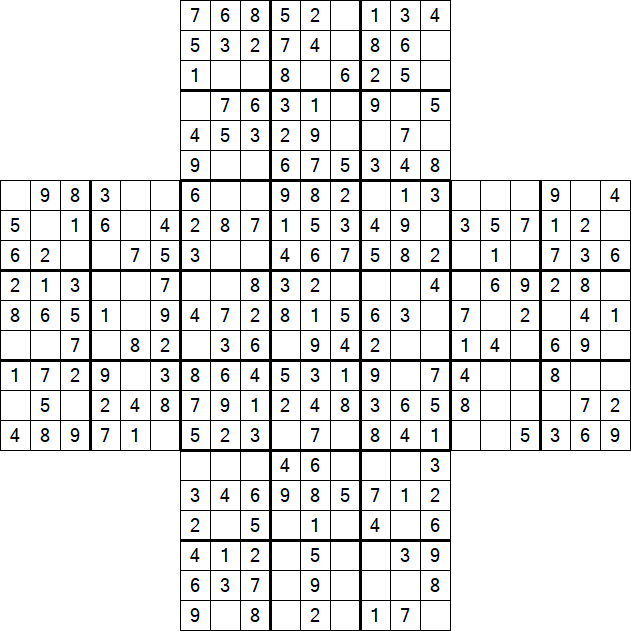 Cross Sudoku - Einfach
