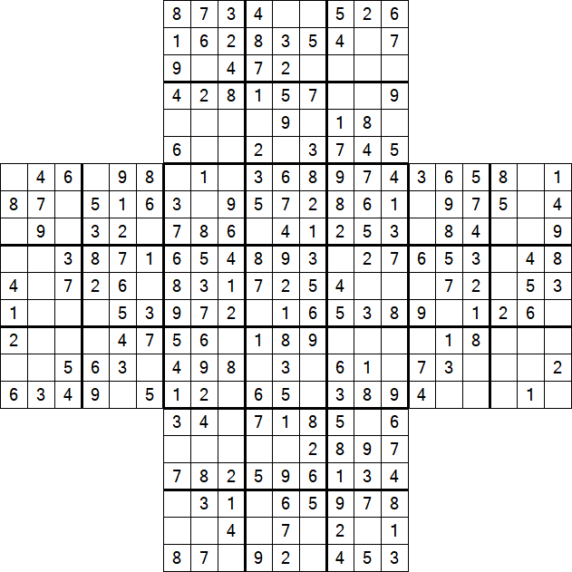 Cross Sudoku - Einfach