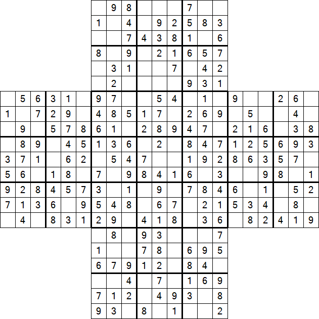 Cross Sudoku - Fácil